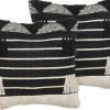 Beliani Koristetyyny Puuvilla Beige/Musta Geometrinen Kuvio 50 X 50 Cm 2 Kpl Chittoor Discount