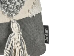 Beliani Koristetyyny Puuvilla Beige/Harmaa Tuftattu 45 X 45 Cm Alocasia Hot