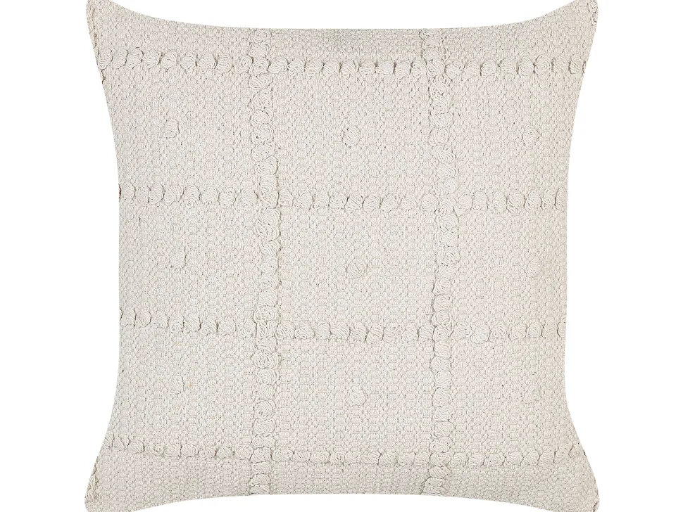 Beliani Koristetyyny Puuvilla Beige 45 X 45 Cm 2 Kpl Ixora Hot