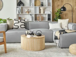 Beliani Koristetyyny Puuvilla Beige/Musta 45 X 45 Cm Fuchsia Best