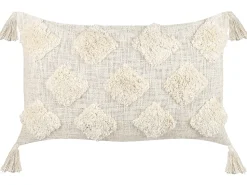 Beliani Koristetyyny Puuvilla Beige 35 X 55 Cm Papaver Fashion