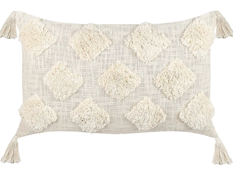 Beliani Koristetyyny Puuvilla Beige 35 X 55 Cm Papaver Fashion