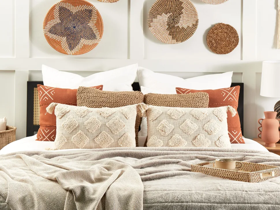 Beliani Koristetyyny Puuvilla Beige 35 X 55 Cm Papaver Fashion