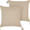Beliani Koristetyyny Puuvilla Beige 45 X 45 Cm 2 Kpl Arlia Discount