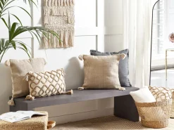 Beliani Koristetyyny Puuvilla Beige 45 X 45 Cm 2 Kpl Arlia Discount