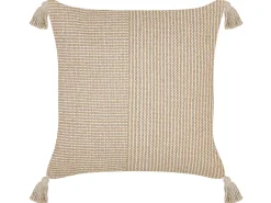 Beliani Koristetyyny Puuvilla Beige 45 X 45 Cm 2 Kpl Arlia Discount