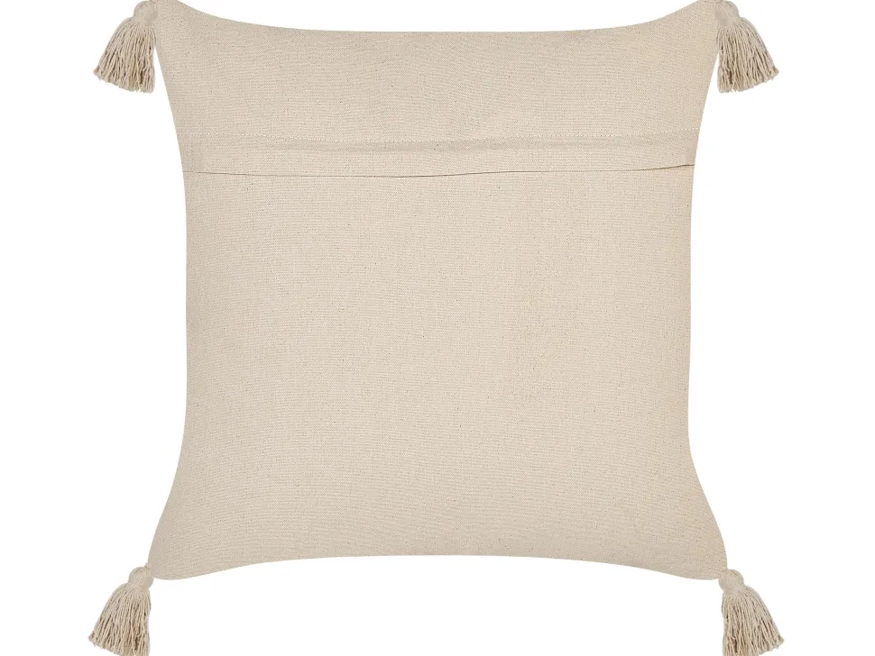 Beliani Koristetyyny Puuvilla Beige 45 X 45 Cm 2 Kpl Arlia Discount