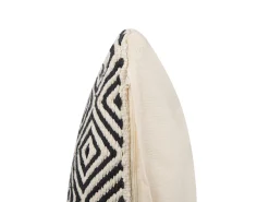 Beliani Koristetyyny Puuvilla Beige/Musta 45 X 45 Cm Calanthe Flash Sale