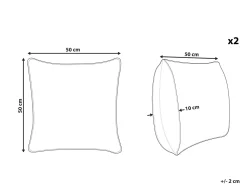 Beliani Koristetyyny Puuvilla Beige/Musta Tuftattu 50 X 50 Cm 2 Kpl Khora Cheap