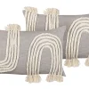 Beliani Koristetyyny Puuvilla Harmaa/Beige 35 X 35 Cm 2 Kpl Ocimum Hot