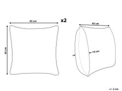 Beliani Koristetyyny Puuvilla Harmaa Kohokuvioitu 45 X 45 Cm 2 Kpl Paika Hot