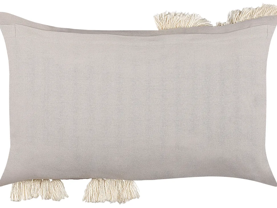 Beliani Koristetyyny Puuvilla Harmaa/Beige 35 X 35 Cm Ocimum Outlet