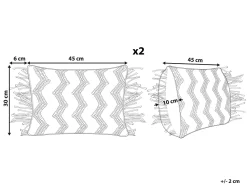Beliani Koristetyyny Puuvilla Harmaa Makramee 30 X 45 Cm 2 Kpl Kirikkale Shop