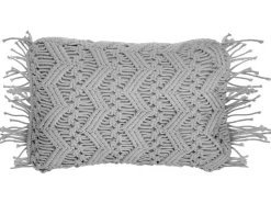 Beliani Koristetyyny Puuvilla Harmaa Makramee 30 X 45 Cm 2 Kpl Kirikkale Shop