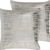 Beliani Koristetyyny Puuvilla Hopea Geometrinen Kuvio 50 X 50 Cm 2 Kpl Oujda Shop