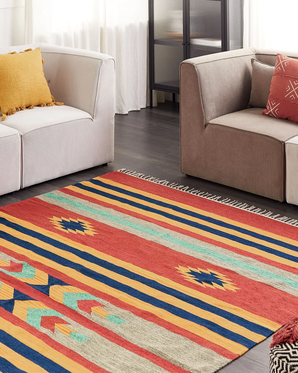 Beliani Koristetyyny Puuvilla Keltainen 45 X 45 Cm 2 Kpl Lynchis Best Sale
