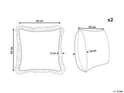 Beliani Koristetyyny Puuvilla Monivarinen 45 X 45 Cm 2 Kpl Amoena Clearance