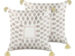 Beliani Koristetyyny Puuvilla Monivarinen 45 X 45 Cm 2 Kpl Setosa Discount