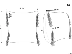 Beliani Koristetyyny Puuvilla Monivarinen 45 X 45 Cm 2 Kpl Lablab Cheap
