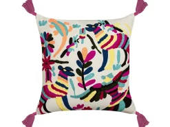 Beliani Koristetyyny Puuvilla Monivarinen Kirjailtu 50 X 50 Cm Raiganj Fashion