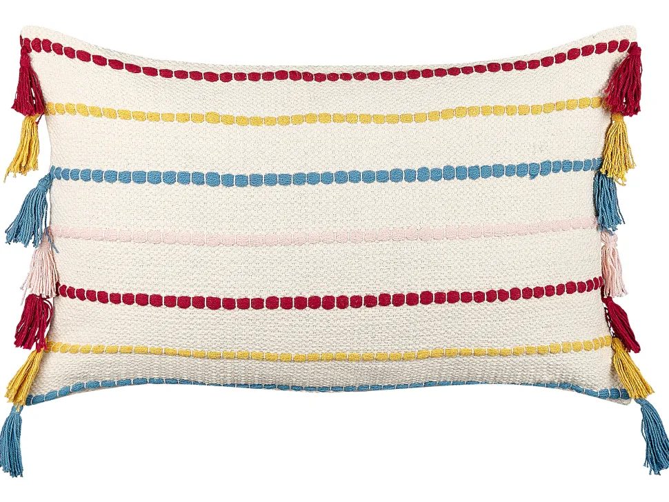 Beliani Koristetyyny Puuvilla Monivarinen 40 X 60 Cm Agave Fashion