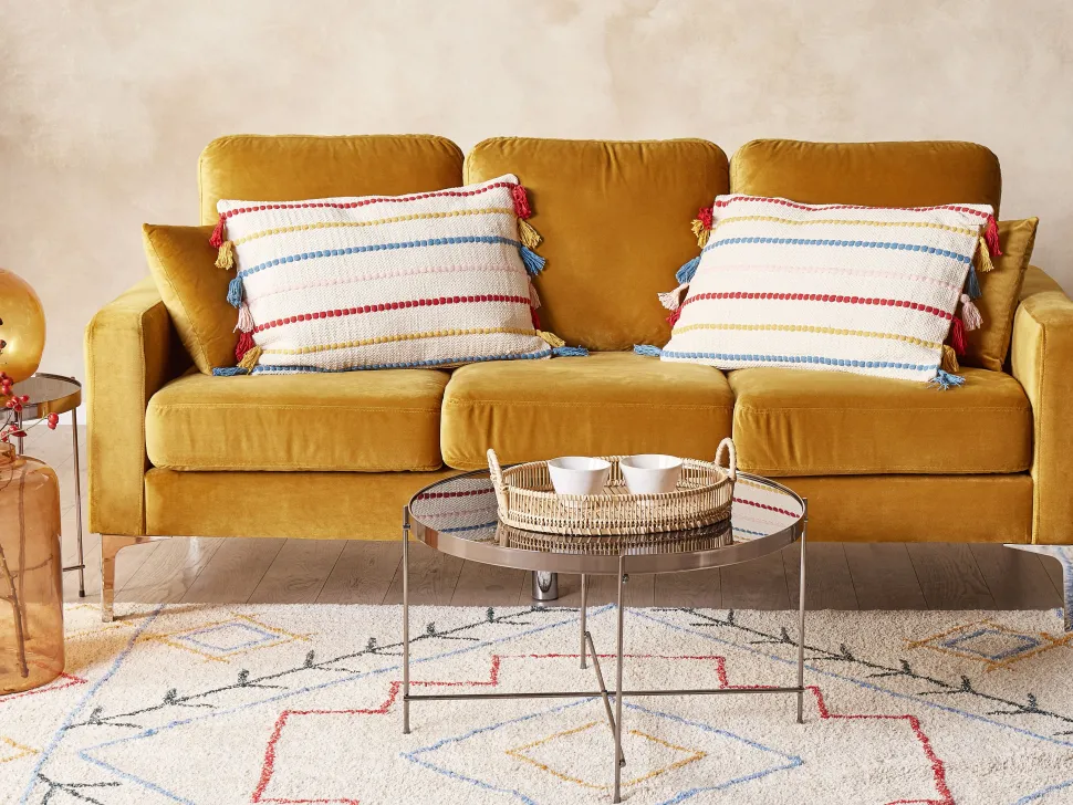 Beliani Koristetyyny Puuvilla Monivarinen 40 X 60 Cm Agave Fashion