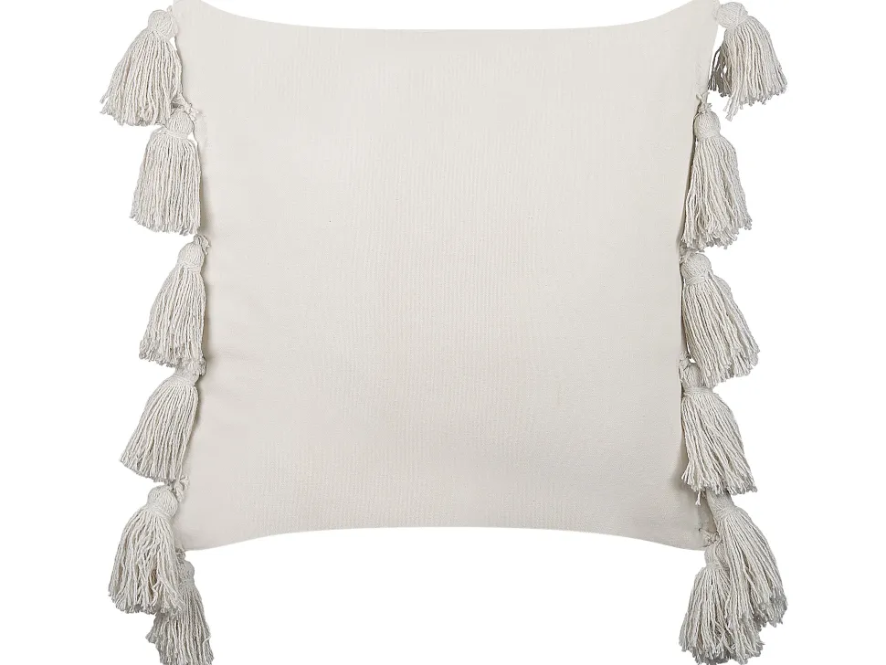 Beliani Koristetyyny Puuvilla Musta/Valkoinen 45 X 45 Cm Rochea Best