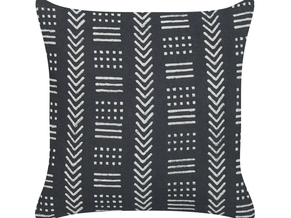 Beliani Koristetyyny Puuvilla Musta/Valkoinen 45 X 45 Cm Benzoin Cheap