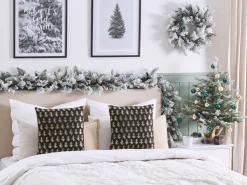 Beliani Koristetyyny Puuvilla Musta/Kultainen 45 X 45 Cm 2 Kpl Leroy Online