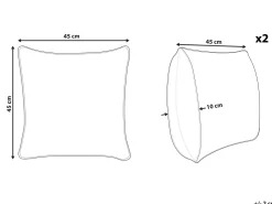 Beliani Koristetyyny Puuvilla Musta/Valkoinen 45 X 45 Cm 2 Kpl Benzoin Sale