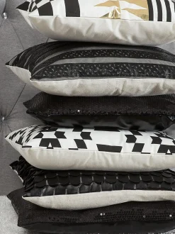 Beliani Koristetyyny Puuvilla Mustavalkoinen 45 X 45 Cm 2 Kpl Dalia Sale