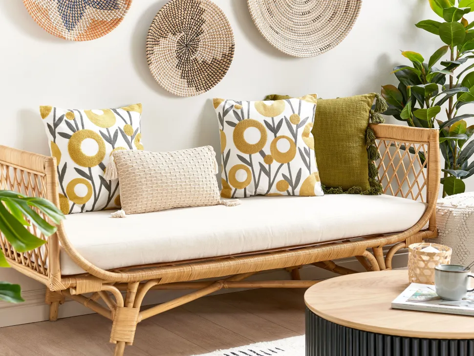 Beliani Koristetyyny Puuvilla Oliivinvihrea 45 X 45 Cm 2 Kpl Lynchis Store