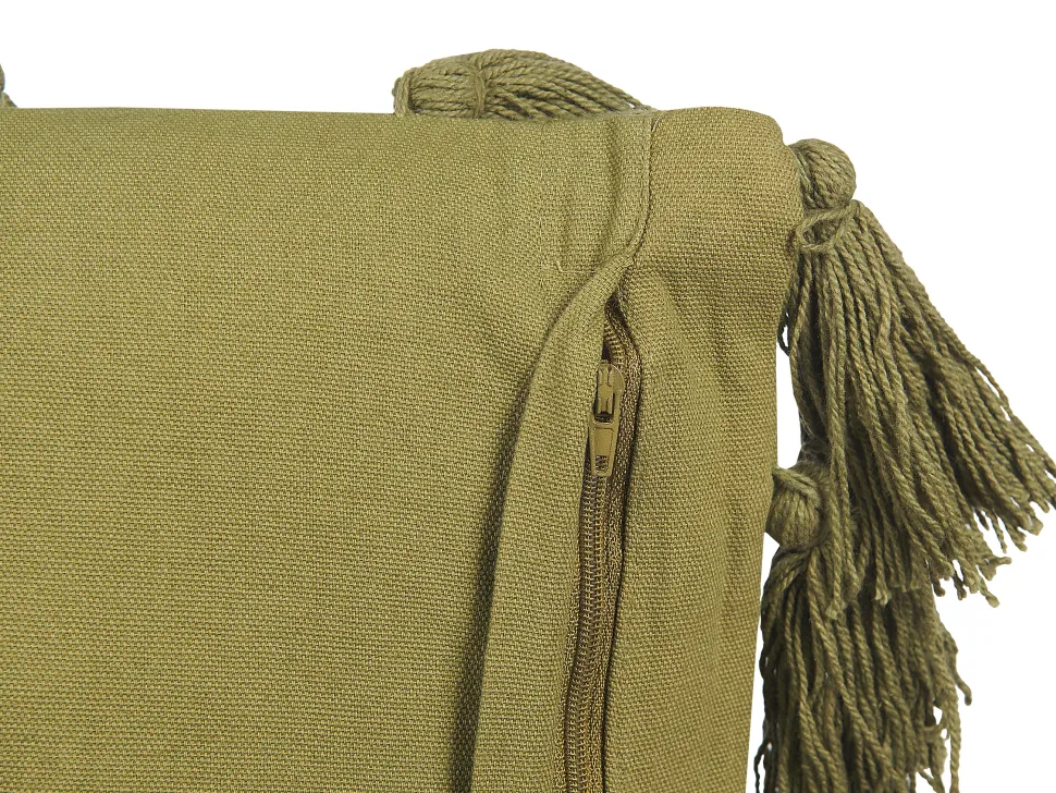 Beliani Koristetyyny Puuvilla Oliivinvihrea 45 X 45 Cm 2 Kpl Lynchis Store