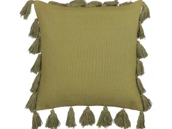 Beliani Koristetyyny Puuvilla Oliivinvihrea 45 X 45 Cm Lynchis Outlet