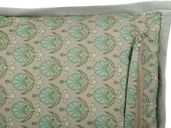 Beliani Koristetyyny Puuvilla Oliivinvihrea 45 X 45 Cm 2 Kpl Pictus Fashion