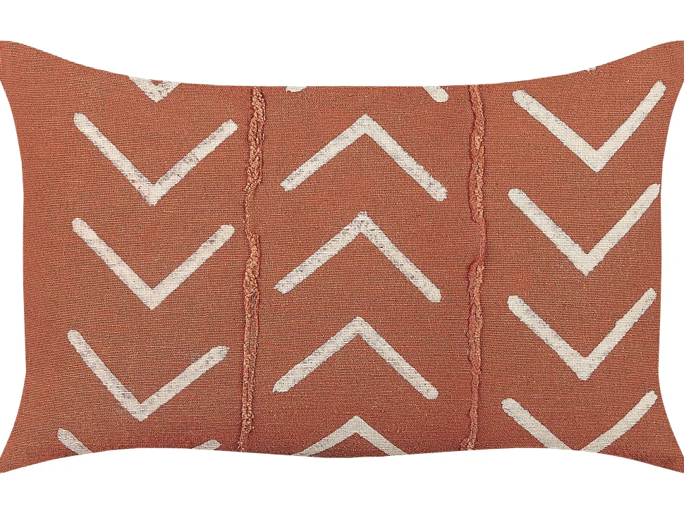 Beliani Koristetyyny Puuvilla Oranssi 35 X 55 Cm Albium Discount