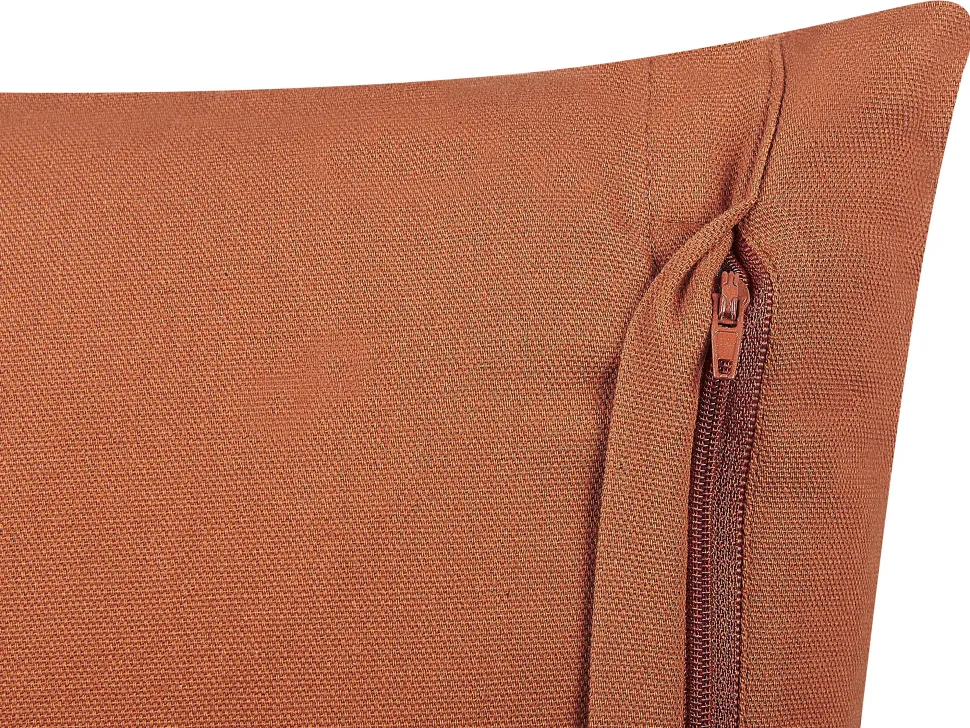 Beliani Koristetyyny Puuvilla Oranssi 35 X 55 Cm Albium Discount