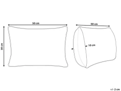 Beliani Koristetyyny Puuvilla Oranssi/Valkoinen 30 X 50 Cm Inula Sale