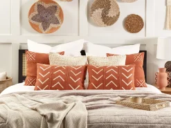 Beliani Koristetyyny Puuvilla Oranssi 35 X 55 Cm 2 Kpl Albium Cheap