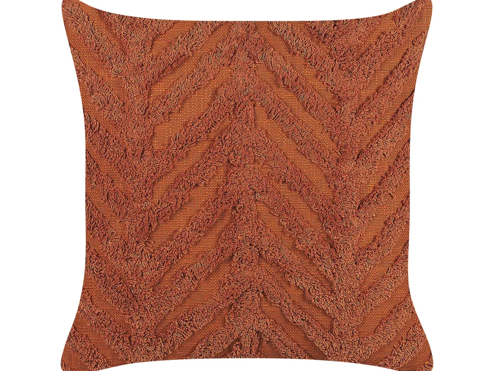 Beliani Koristetyyny Puuvilla Oranssi Tuftattu 45 X 45 Cm Lewisia Flash Sale