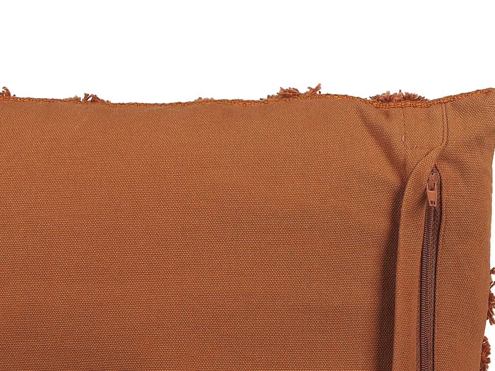 Beliani Koristetyyny Puuvilla Oranssi Tuftattu 45 X 45 Cm Lewisia Flash Sale