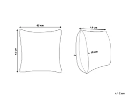 Beliani Koristetyyny Puuvilla Punainen/Beige 45 X 45 Cm Deglupta Best