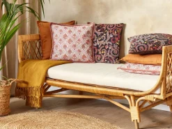 Beliani Koristetyyny Puuvilla Punainen/Valkoinen 45 X 45 Cm 2 Kpl Picea Hot