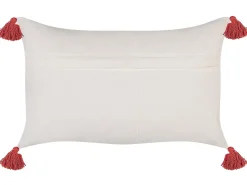 Beliani Koristetyyny Puuvilla Punainen/Valkoinen 30 X 50 Cm Anthemis Cheap