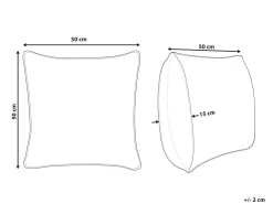 Beliani Koristetyyny Puuvilla Ruusukulta Geometrinen Kuvio 50 X 50 Cm Oujda Online