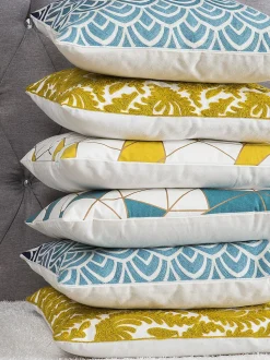 Beliani Koristetyyny Puuvilla Sininen 45 X 45 Cm 2 Kpl Clarkia Shop