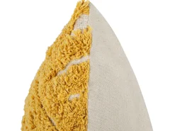 Beliani Koristetyyny Puuvilla Sinapinkeltainen 45 X 45 Cm Alcea Clearance