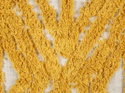 Beliani Koristetyyny Puuvilla Sinapinkeltainen 45 X 45 Cm Alcea Clearance