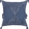 Beliani Koristetyyny Puuvilla Sininen Tuftattu 45 X 45 Cm Avium Online