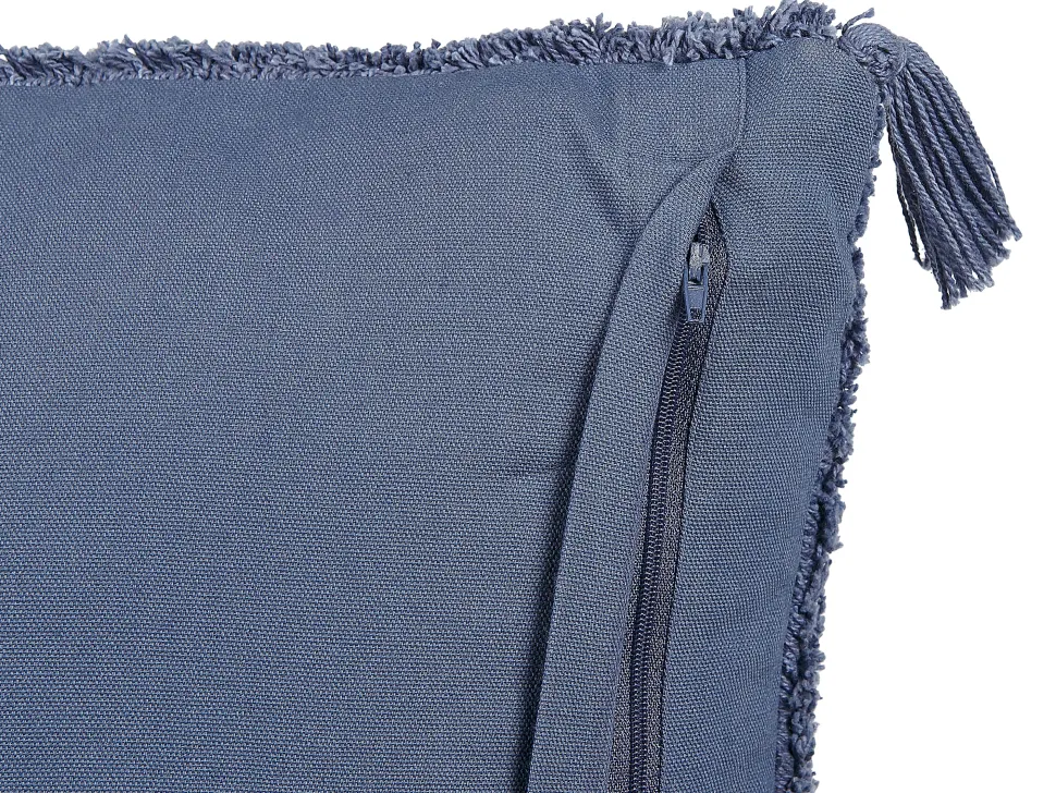 Beliani Koristetyyny Puuvilla Sininen Tuftattu 45 X 45 Cm Avium Online